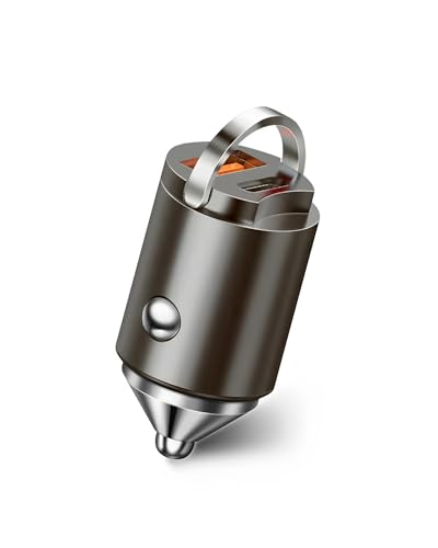 【極小】シガーソケット USB & USB-C カーチャージャー【 PD30W+QC3.0/急速充電/全金属】NUIKOTI Type C カーチャージャー 12V/24V車対応 出っ張らない しがーソケット USB 車載充電器 対応iPhone & Android & iPad